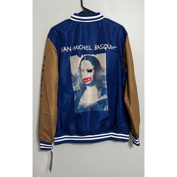 NWT Members Only Men's Large Jean-Michel Basquiat Blue Windbreaker Jacket - Picture 3 of 6